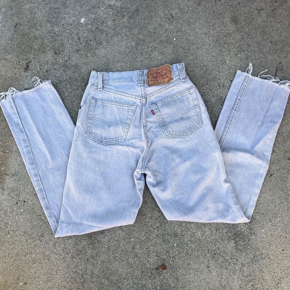 Rare Levi's 501 jeans light gray made in USA straight leg 23 24 xs xxs 0 00 23